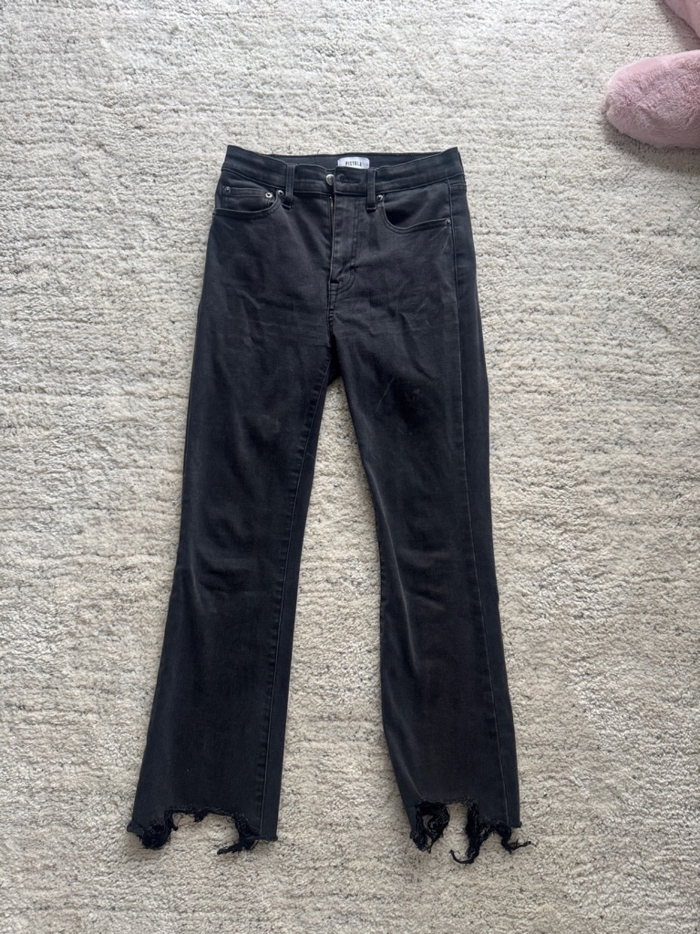 PISTOLA SIZE 26 Black Distressed Hem Women's Jeans